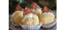 PAO DE QUEIJO RECHEADO COM PATE SALAME ITALIANO (MÍNIMO 30 UNIDADES)