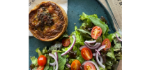 Salada da casa com quiche