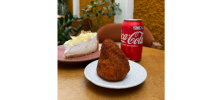 COXINHA DE ABÓBORA + TORTA DE LIMÃO + COCA COLA